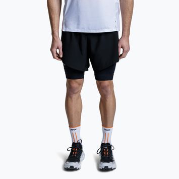 Pantaloni scurți de alergare pentru bărbați X-Bionic Efektor 2in1 x black/x black