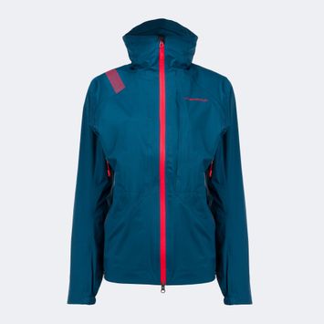 Jachetă de ploaie cu membrană La Sportiva Crizzle EVO Shell pentru femei, albastru furtună/roșii de cireșe cu membrană