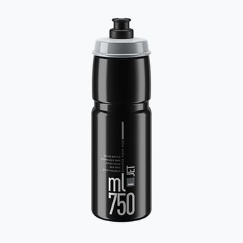 Sticlă de bicicletă Elite Jet 750 ml negru/grișu logo