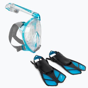Set de scufundări Cressi Duke + Bonete Net Bag mască completă + aripioare albastru SE726301
