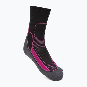 Șosete de trekking pentru femei Mico Medium Weight Crew Hike Extra Dry gri-roz CA03022