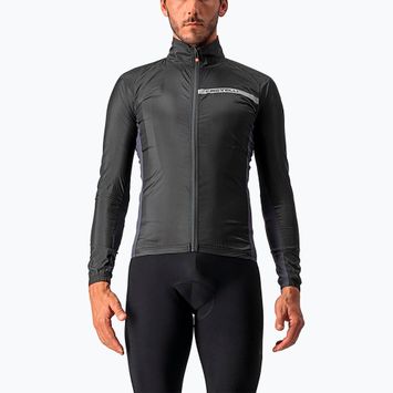 Jachetă de ciclism pentru bărbați Castelli Squadra Stretch light black/dark gray