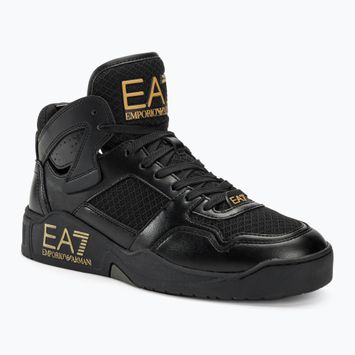 EA7 Emporio Armani Basket Mid triplu negru / aur pantofi
