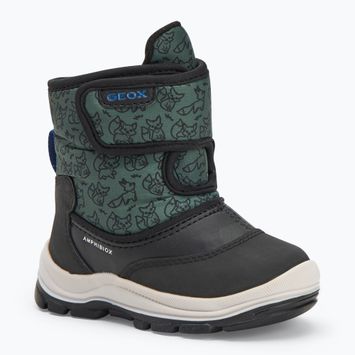Ghete de zăpadă pentru copii Geox Flanfil ABX black / forest