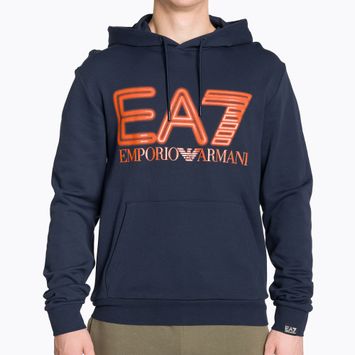 EA7 Emporio Armani Emporio Armani Train Logo Series Oversize Logo Hoodie Coft albastru marin pentru bărbați