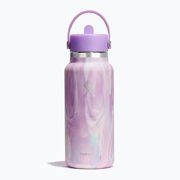 Sticlă termică Hydro Flask Wide Flex Straw Cap Jelly 945 ml purple swirl