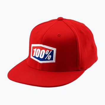 Șapcă de bărbați 100% Official J-Fit Flexfit roșu 20040-003-17