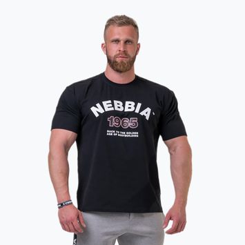 Tricou de antrenament pentru bărbați NEBBIA Golden Era negru 1920130