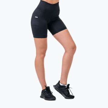 Pantaloni scurți de antrenament pentru femei NEBBIA Biker Fit & Smart negri 5750110