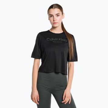 T-shirt Calvin Klein Knit pentru femei, tricou negru de frumusețe