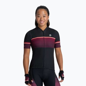 Rogelli Impress II tricou de ciclism pentru femei burgundia/coral/negru