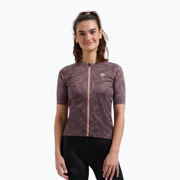 Tricou de ciclism pentru femei Rogelli Essential Graphic II bordeaux / coral