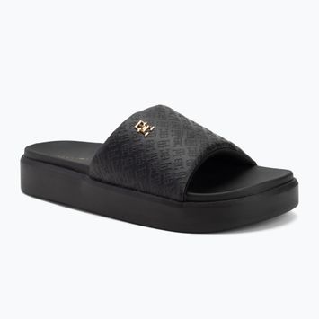 Papuci pentru femei Tommy Hilfiger Platform Monogram Poolslide black