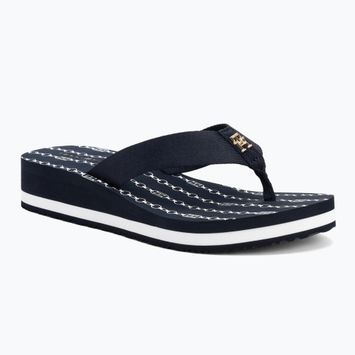 Papuci pentru femei Tommy Hilfiger Im Th Chainprint Midwedge Sandal space blue