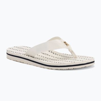 Papuci pentru femei Tommy Hilfiger Chain Print Beach Sandal ivory