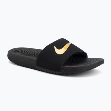 Papuci pentru copii Nike Kawa black/metallic gold