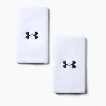 Manșete pentru încheietură Under Armour 6'' Performance Wristband 2 szt. white/black