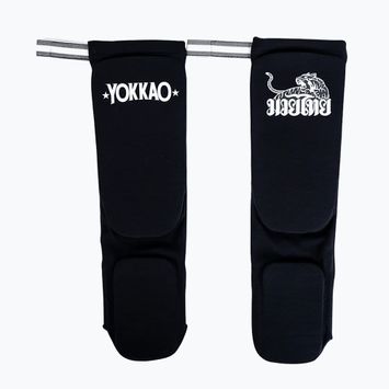 Apărători de tibie YOKKAO Muay Thai Boxing black cotton
