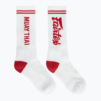 Șosete Fairtex "Muay Thai" alb/roșu