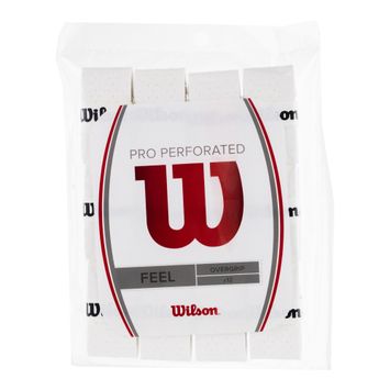 Wilson Pro Overgrip Perforated 12 buc Rachete de Tenis albe WRZ4006WH+