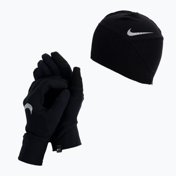 Set șapcă + mănuși pentru femei Nike Essential Running negru N1000595-082