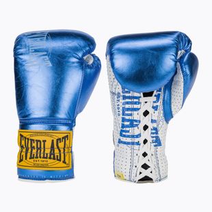 Mănuși de box  Everlast Fight Leather blue