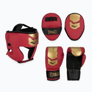 Set de box Everlast Prospect 2 Cască+ scuturi+ mănuși red/gold