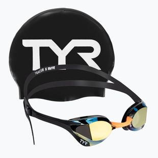 Ochelari de înot TYR Tracer-X Elite Mirrored gold/black