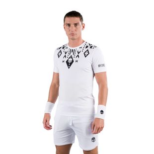 Tricou de tenis HYDROGEN Tribal Tech pentru bărbați alb T00530001