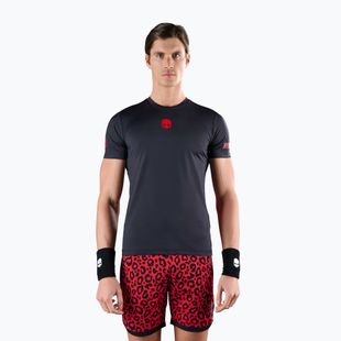 Bărbați HYDROGEN Panther Tech Tee negru/roșu tricou de tenis