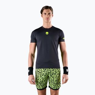 Tricou de tenis pentru bărbați HYDROGEN Panther Tech Tee negru/galben