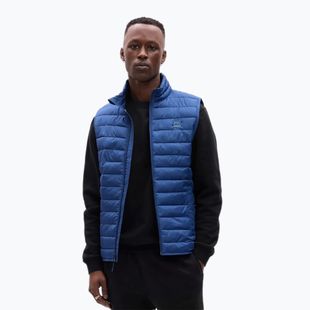 Vestă pentru bărbați GAP V-Frch Logo Puffer blue track