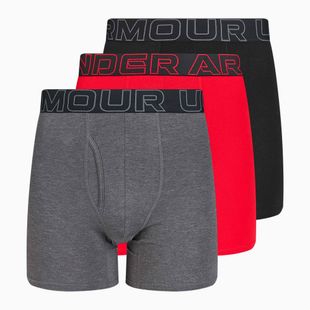 Boxeri pentru bărbați Under Armour Perf Cotton 6" 3 buc. carbon black/galaxy black