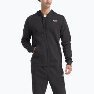 Bluză pentru bărbați Reebok Identity SL Fleece FZ black/white/vector red