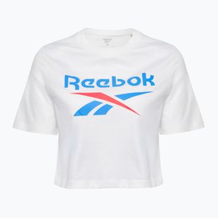 Tricou pentru femei  Reebok Identity Big Logo Crop Tee white/coral/blue
