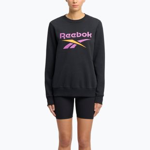Bluză pentru femei Reebok Identity Big Logo Fleece Crew black/purple rave/electric amber