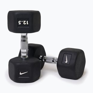 Gantera cauciucată Nike Strength Hex Dumbbell 12,5 kg black/white
