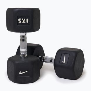 Gantera cauciucată Nike Strength Hex Dumbbell 17,5 kg black/white