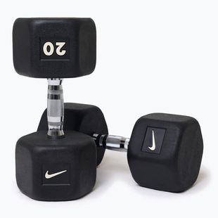 Gantera cauciucată Nike Strength Hex Dumbbell 20 kg black/white