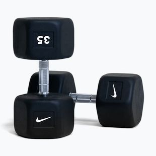 Ganteră cauciucată Nike Strength Hex Dumbbell 35 kg black/white