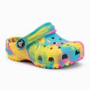 Papuci pentru copii Crocs Classic Marbled Clog Toddler digital aqua/multi