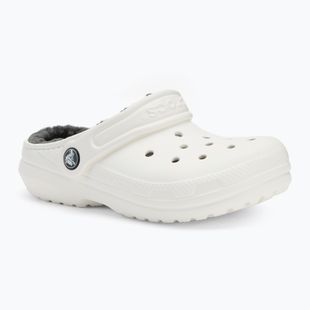 Papuci pentru copii Crocs Classic Lined Clog Kids white/grey