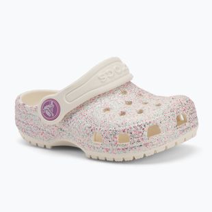 Papuci pentru copii Crocs Classic Glitter Clog Toddler oyster