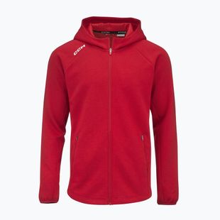 Bluză pentru bărbați CCM Locker Room Full Zip SR red