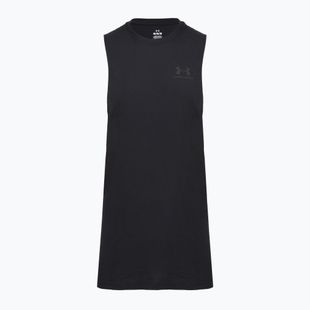 Tricou de antrenament bărbați Under Armour Left Chest Cut Off Tank black/black