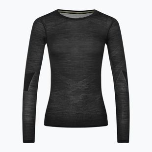 Bluză termică damă Smartwool Intraknit Merino 200 Crew black/white