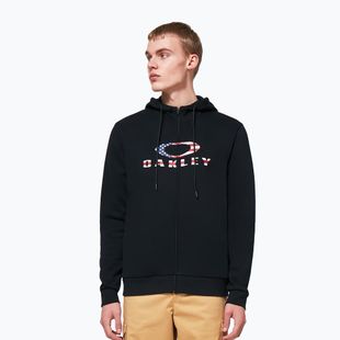 Hanorac pentru bărbați Oakley Bark 2.0 Hoodie FZ black/american flag