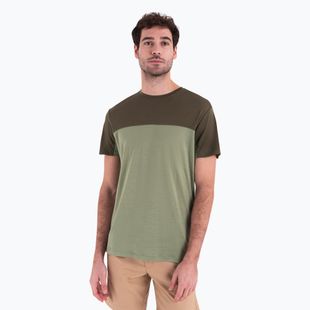 Tricou de trekking pentru bărbați icebreaker Merino Cool-Lite Sphere III SS Tee Colour Block lichen/loden