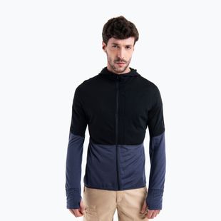 Bluză de trekking pentru bărbați icebreaker Merino 200 Realfleece™ Descender black/graphite/cb
