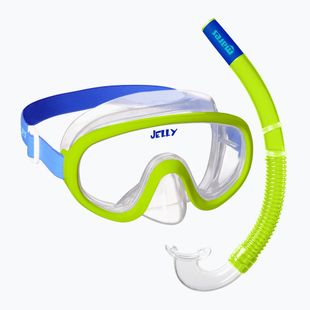 Set de snorkeling pentru copii Mares Combo Jelly lime/blue/clear